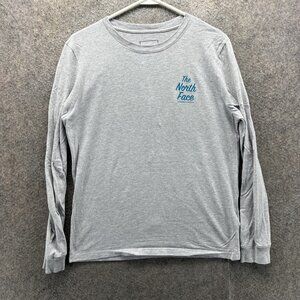 The North Face Shirt Womens Medium Gray Logo Tagless Long Sleeve Jersey Top